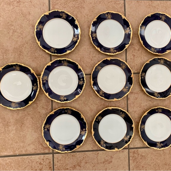 Vintage 10 Reichenbach Echo Kobalt Blue/Gold Plates - Picture 5 of 14